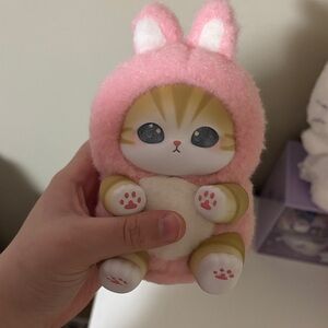 Cute Pink Bunny Cat Plush Toy